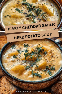 Hearty Cheddar Garlic Herb Potato Soup 1 110