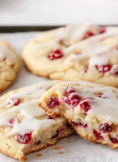Chewy Christmas cranberry orange cookies on a festive plate