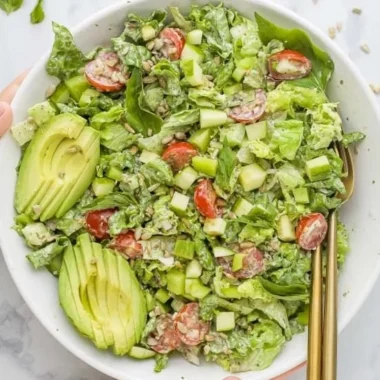 Fresh Green Goddess Salad with vibrant greens and creamy dressing