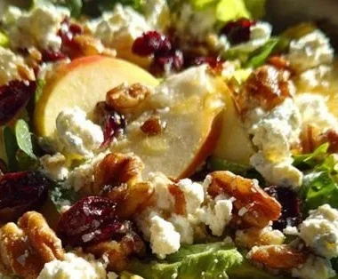 Delicious Honeycrisp Apple Feta Salad with fresh ingredients