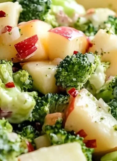 Healthy Apple Broccoli Salad with crisp apples and fresh broccoli