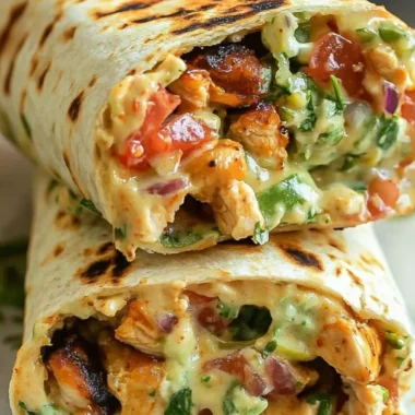 Delicious Chipotle Ranch Grilled Chicken Burrito filled with grilled chicken and fresh ingredients