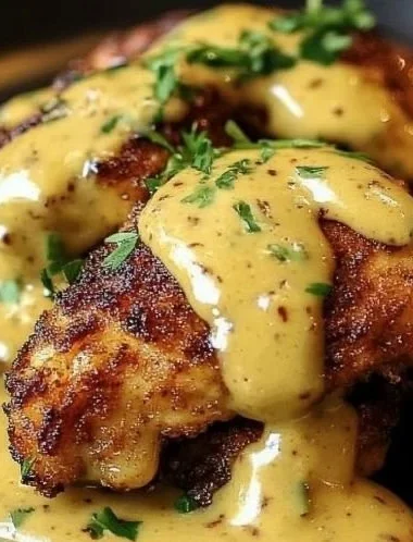 Crispy Pretzel Chicken garnished and served on a plate