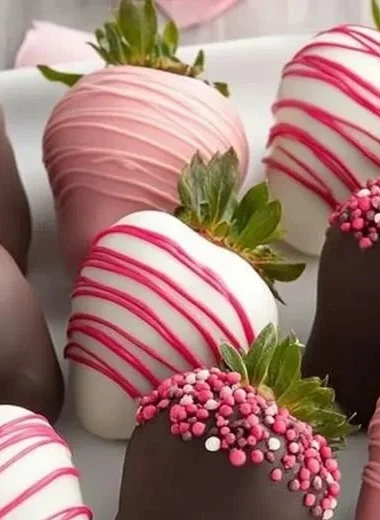 Delicious chocolate covered strawberries on a plate, ideal for desserts and gifts
