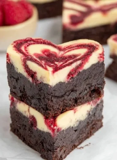 Heart-shaped brownies on a plate, perfect for celebrations and gifts.