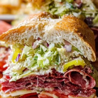 Italian Grinder Salad Sandwich with fresh ingredients and vibrant colors