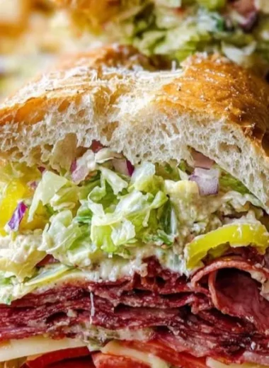 Italian Grinder Salad Sandwich with fresh ingredients and vibrant colors