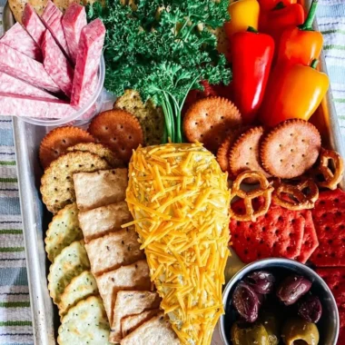 Easter Carrot Cheeseball 1 Easter Carrot Cheeseball shaped like a carrot, perfect for holiday gatherings.