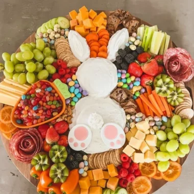 Delicious Easter Charcuterie Board featuring seasonal treats and vibrant colors.